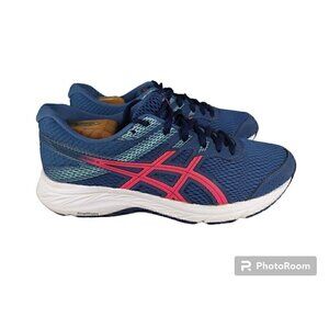 Asics Blue and Pink Athletic Running Shoes Breathable Mesh